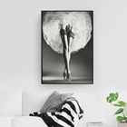 Современный холщовый постер с изображением черных и белых ножек женщины, балетная юбка, танцующая девушка, настенные картины, декор для спальни, коридора, домашней комнаты
