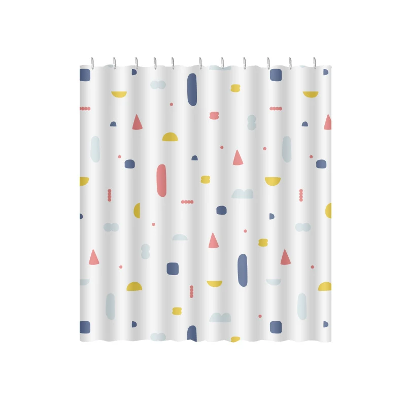

Bath Curtain Waterproof Shower Curtains Thickened Geometric Bath Screen Printed Curtain for Bathroom Shower Curtain Gift Navidad
