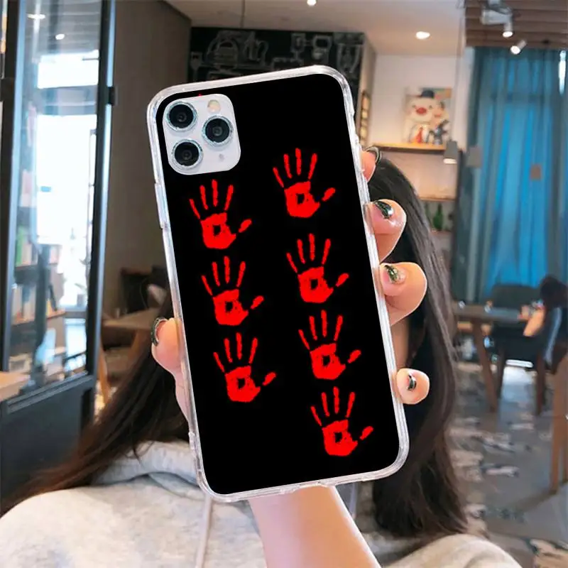 

Thermal Heat Induction hand funda cover coque Phone Case Transparent for iPhone 6 7 8 11 12 s mini pro X XS XR MAX Plus