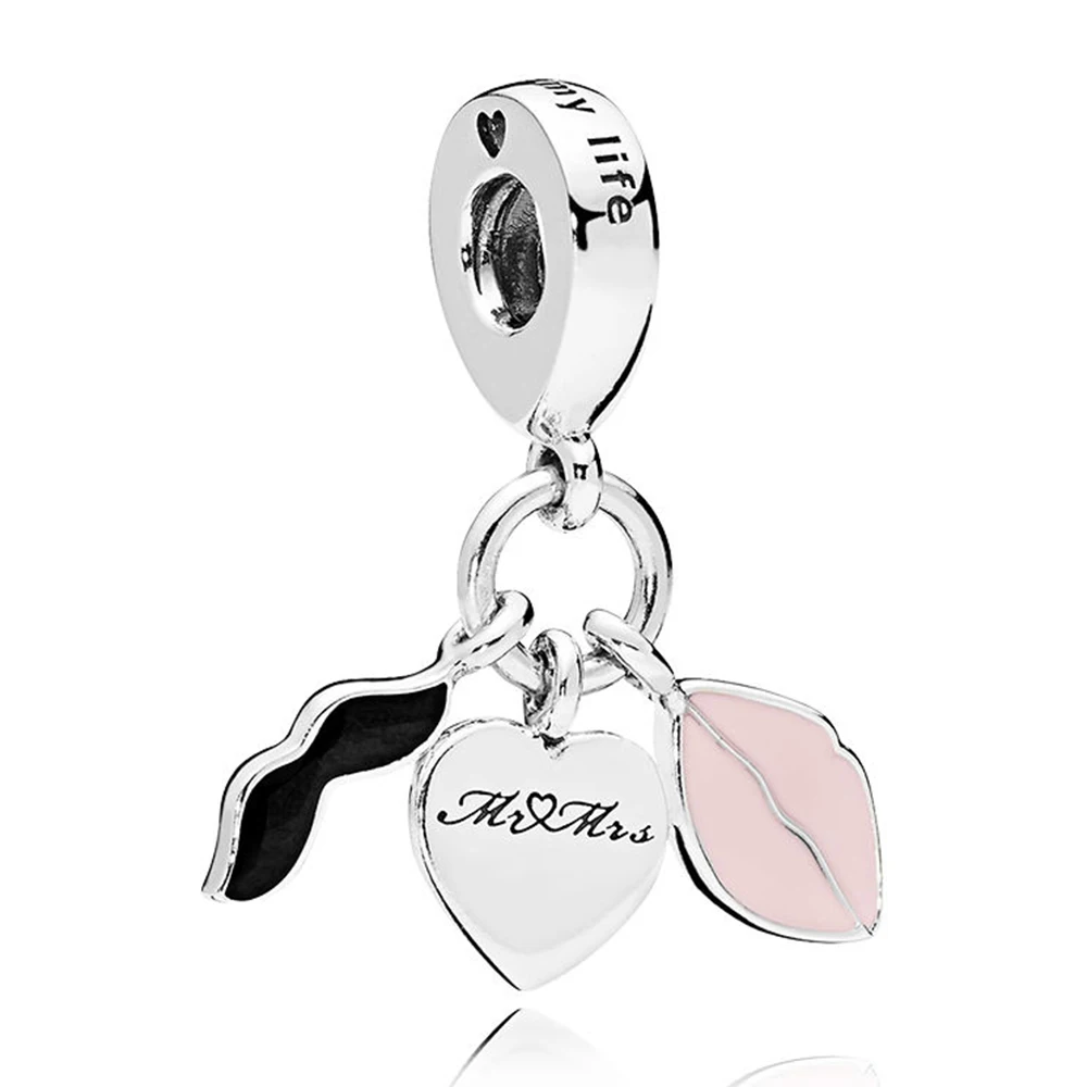 

2018 Spring New 100% 925 Sterling Silver Charms Love Couple Dangle Charms Fit Original Bracelet Diy Jewelry