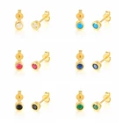 Женские серьги-гвоздики из серебра 925 пробы с фианитами