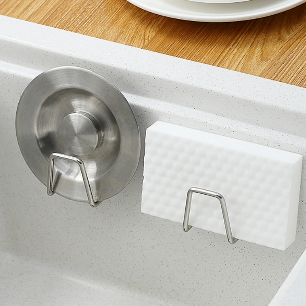 Kitchen Stainless Steel Sponges Holder Self Adhesive Sink Drain Drying Rack Accessories storage Organizer | Дом и сад