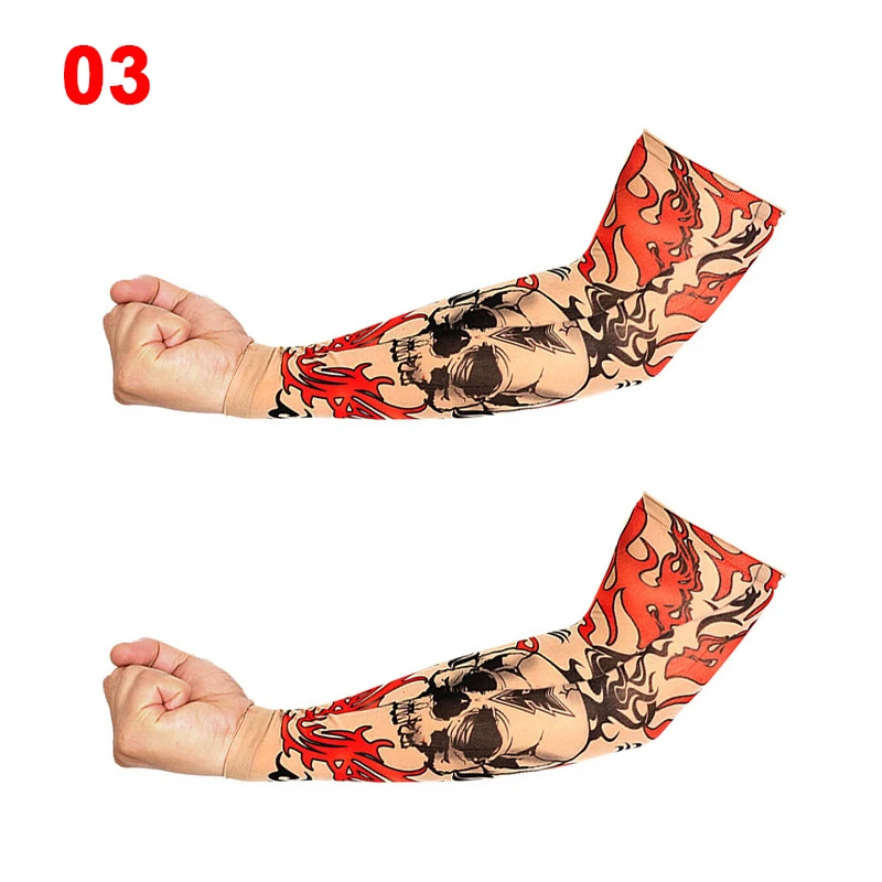 

2PCS Elastic Arm Tattoo Sleeves Fake Temporary Stockings Tattoo Unisex UV Protection Tattoo Sleeves Nylon Glove