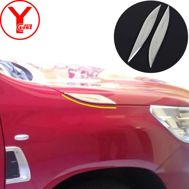 Хромированный боковой ветрозащитный колпачок для Toyota Fortuner HILUX SW4 revo 2016 2017 2018 2019