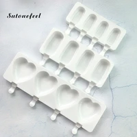 large size ice cream mold heart shape silicone popsicle form maker ice lolly moulds ice cube tray for party bar decoration
