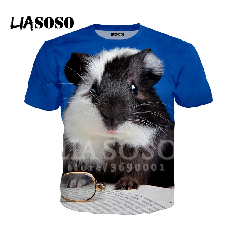 Мужские и женские футболки с 3D-принтом хомяка в виде морской свинки повседневные