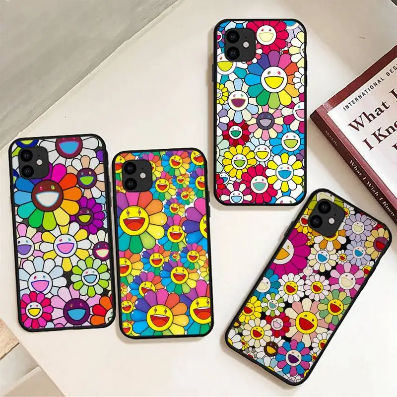 

Murakami Flower Smile Phone Case For iphone 12 11Pro Max 11 XR XS Max X 8 7 6 6S Plus 5 5S SE 2020 soft Cover Funda