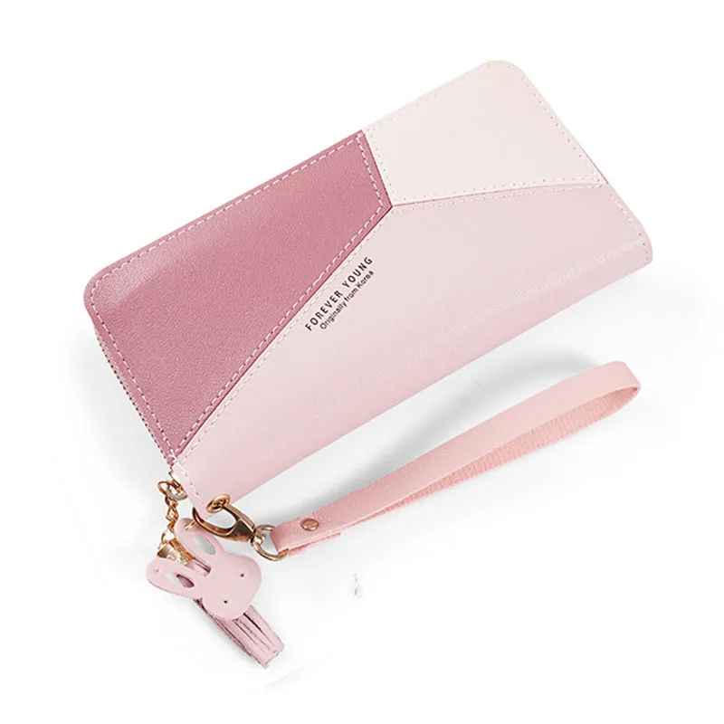 

Women lomg Wallet Fashion Geometric Leather clutch money bag Female Wristlet Zipper pouch ladies Coin Purse Credit Card Holder