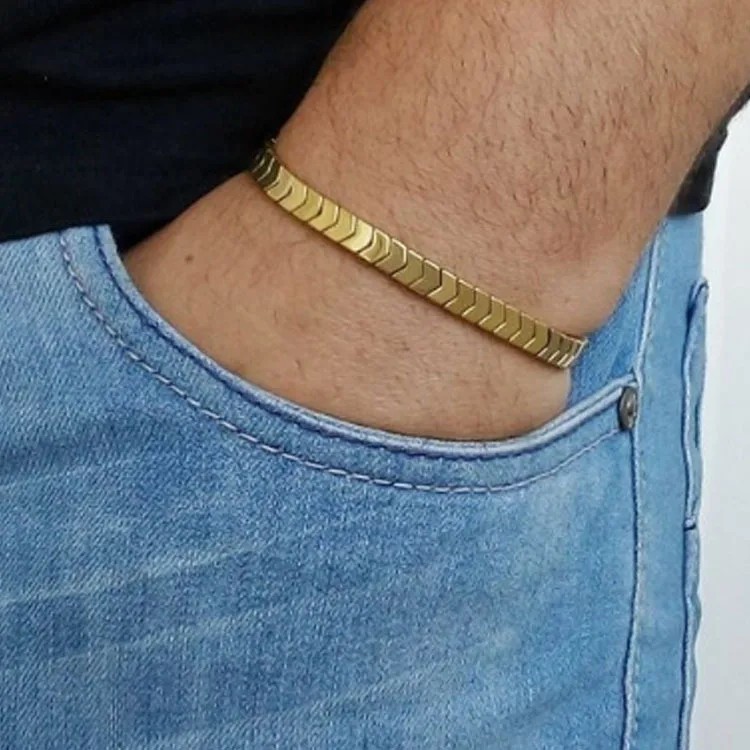 Браслет из гематита и натурального камня мужской простой комплект украшений