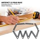 Многоугловая складная линейка, регулируемый локатор отверстий для керамической плитки, измерительный инструмент, 12 складных транспортиров, локатор отверстий для плитки