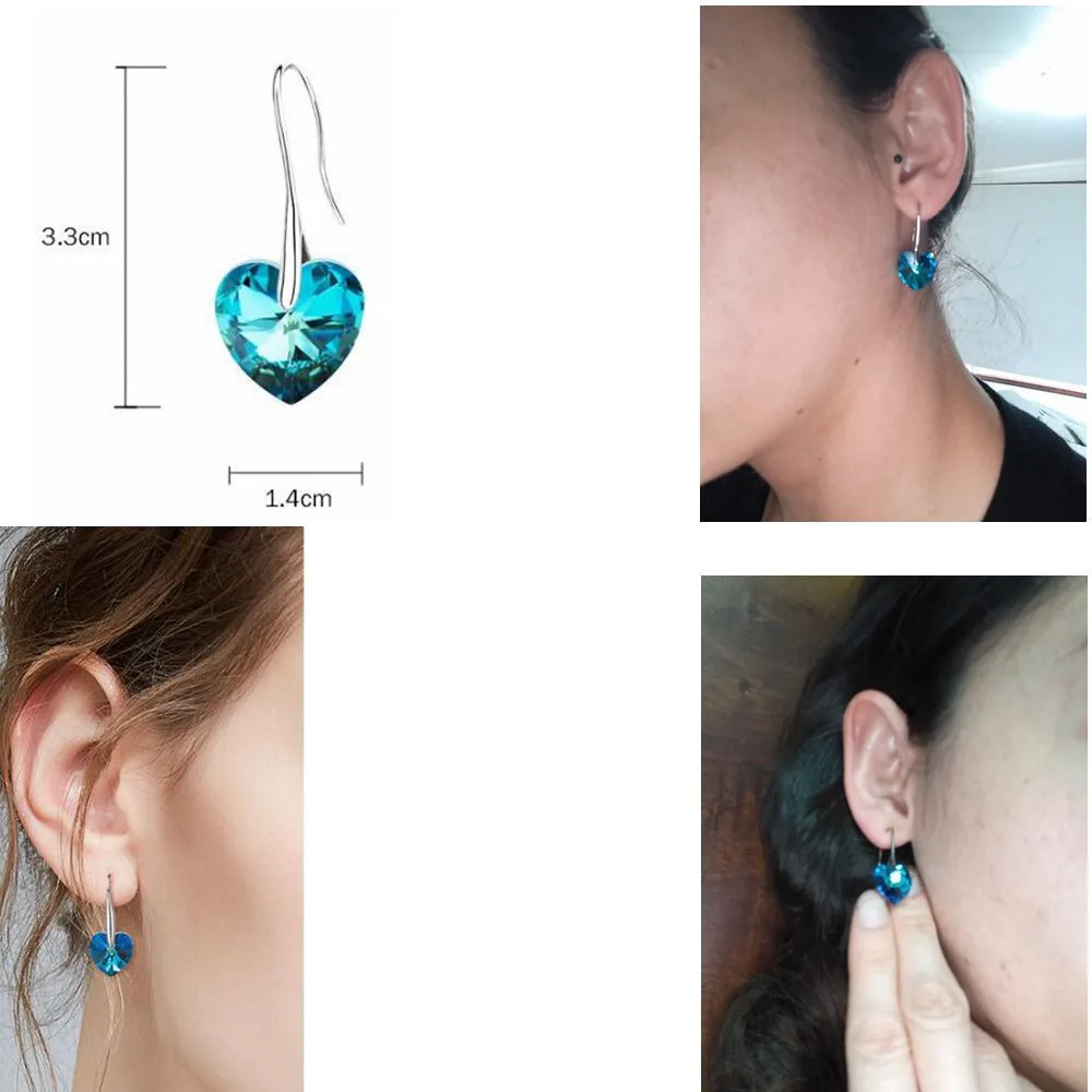 Висячие серьги SHDEDE украшенные кристаллами от Swarovski гипоаллергенные серьги-капли