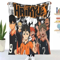 karasuno team volleyball anime final season throw blanket winter flannel bedspreads bed sheets blankets on cars and sofas