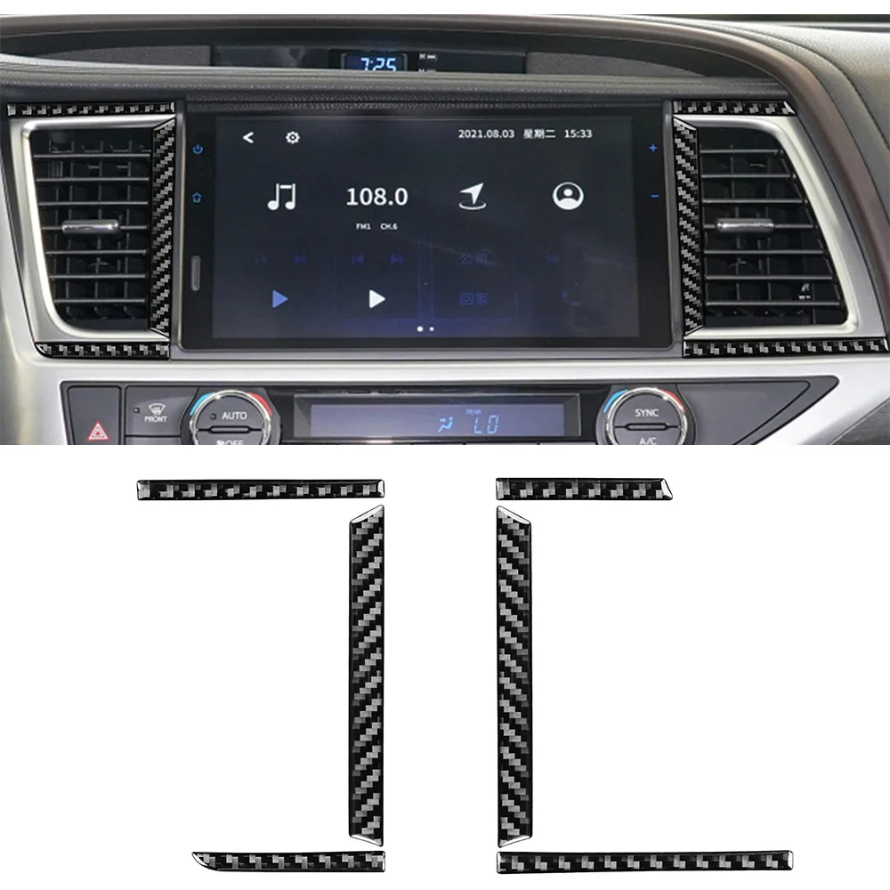 

for Toyota Highlander 2015-2018 Central Air Outlet Decoration Cover Sticker Decal Trim Car Interior Accessories Carbon Fiber