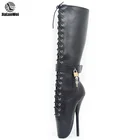 Новинка от jialuowei, балетные ботинки на высоком каблуке 18 см7 дюймов, женские Фетиш-сапоги с перекрестной шнуровкой, привлекательные сапоги до колена на каблуке-шпильке