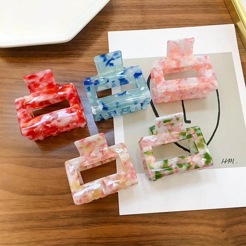 

Korea Simple Hair Claw Geometric Hair Crabs Clip Acetate Hair Clip Marble Barrettes Acrylic Hair Accessories DIY Hair Styling
