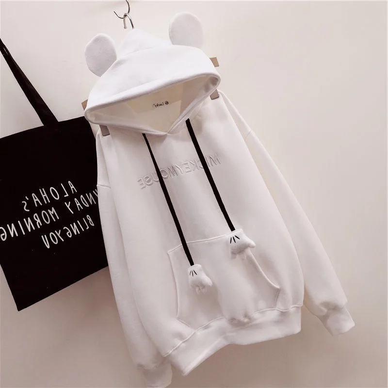 

Oversized Hoodie Kawaii Clothes Cartoon Bear Ears Hoodie Pullover Winter Top Korean Casual Loose Harajuku Hoodies Women