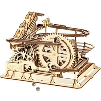 marble race run 3d wooden puzzle mechanical kit stem science physics toy maze ball assembly model building for kids f0b6