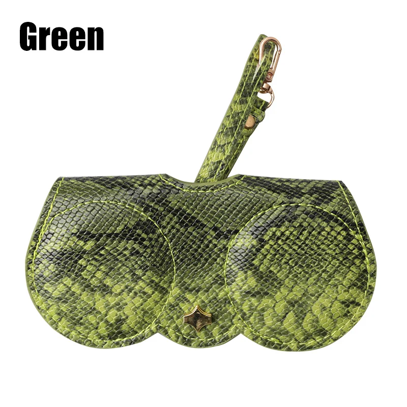 Green Cases SOOLALA футляр для солнцезащитных очков со змеиным узором из искусственной кожи многофункциональный чехол для солнцезащитных очков Чехол для очков для женщин - Цвет: Green Cases