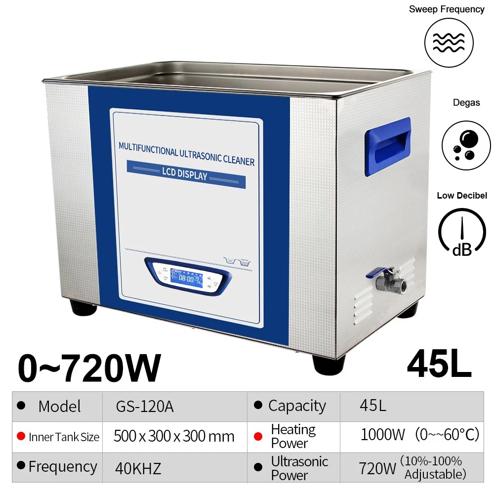 Ультразвуковой очиститель GENENG 45L частота развертывания дегазация функция сна