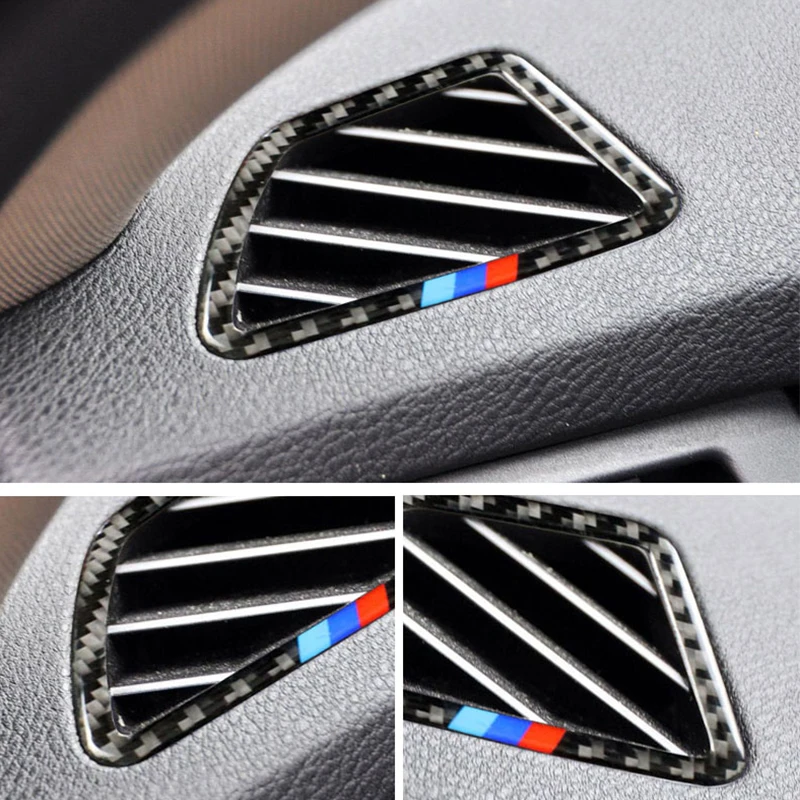 

Carbon Fiber Car-styling Dashboard Air Conditioning Vent Cover Sticker Trim Sticker For BMW X5 X6 E70 E71 Auto Accessories