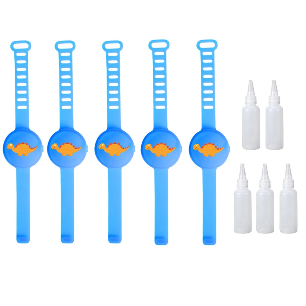 

New Hand Sanitizer Dispensing Portable Bracelet Wristband Hand Dispenser 10ML 5PCS Disinfectant Sub-packing Silicone Bracelet
