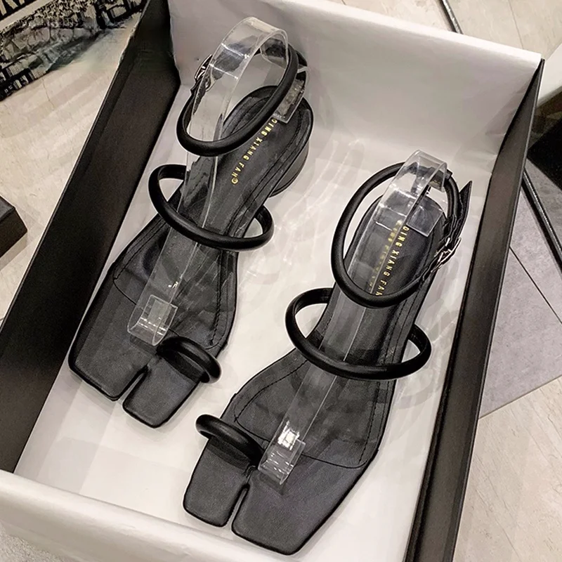

Summer Shoes Ankle Strap Women Sandals Ladies Thin High Heels Female Gladiator Shoes 2021 Round Heel Pumps Square Toe Party Shoe