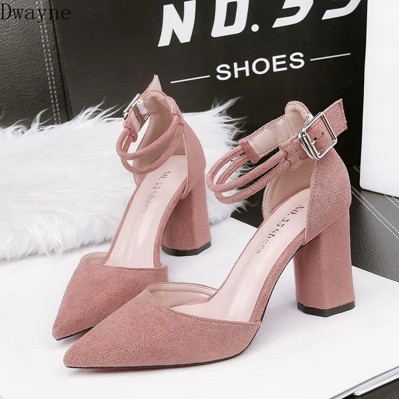 Сандалии женские на высоком каблуке с острым носком и пряжкой|Женские туфли| |