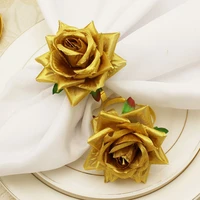 6pcslot new simulation rose flower napkin ring valentine%e2%80%99s day napkin ring holiday party desktop decoration napkin buckle
