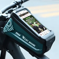 rainproof bike bicycle front top tube bag waterproof 7 0in phone case touchscreen bag cycling reflective mtb accessories