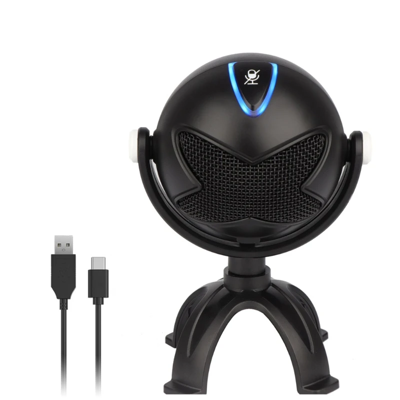 

Portable Wired Handheld Mic Home Party Metal Microphones Props Widely Use Durable Condenser Mics Type-C Port USB Cable