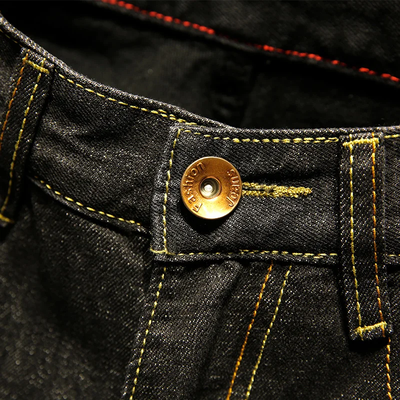 Мужские прямые джинсы в китайском стиле с вышивкой дракона хип хоп черные