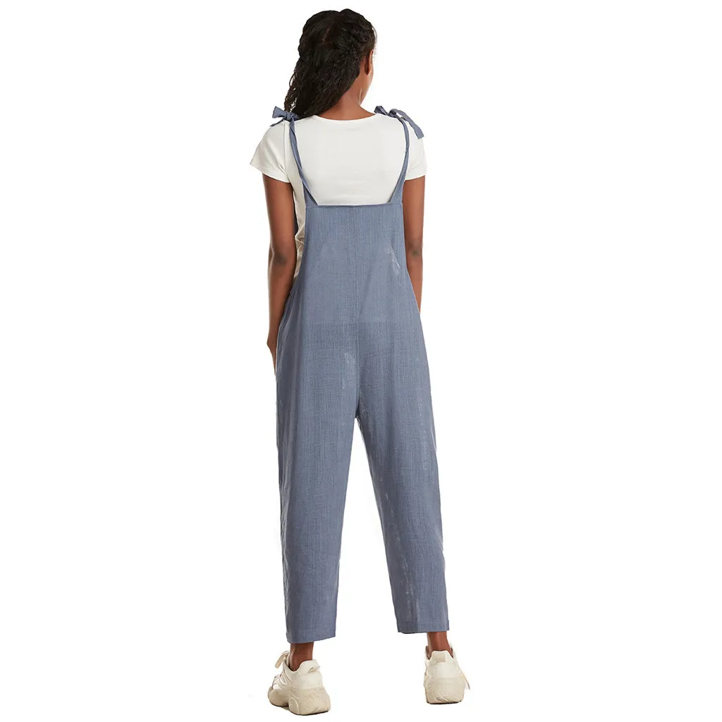 2020 New Womens Strap Loose Solid Jumpsuit Casual Relaxed Playsuit Harem Trousers Girl Overall Pants Clothes Wear | Женская одежда
