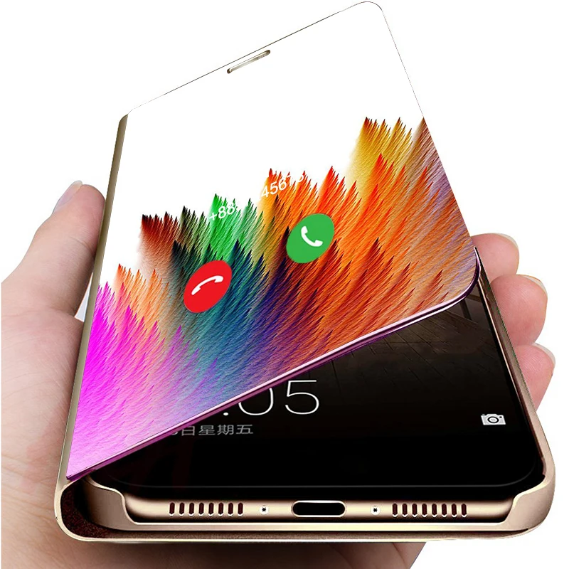 Умный зеркальный флип чехол для OPPO Realme 6 pro X50 5 6I F15 A91 F1 plus A9 A52 A72 A92 A31 A11 A8 A5 find X2 Reno Z 2F