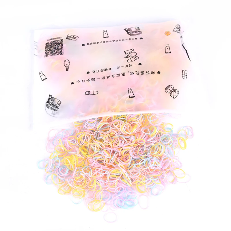

2500pcs/bag Girls Disposable Elastics Hair Bands Child Baby Hair Accessories Gum For Hair TPU Kids Ponytail Holder Rubber Band