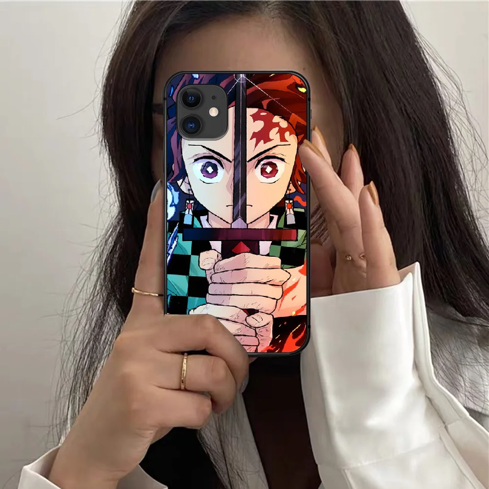 

Demon Slayer Anime Phone Case For Iphone 12 Mini 11 PRO X XR XS MAX 6 6s 7 8 Plus 4 5 5s SE 2020 black Etui Pretty Back Trend