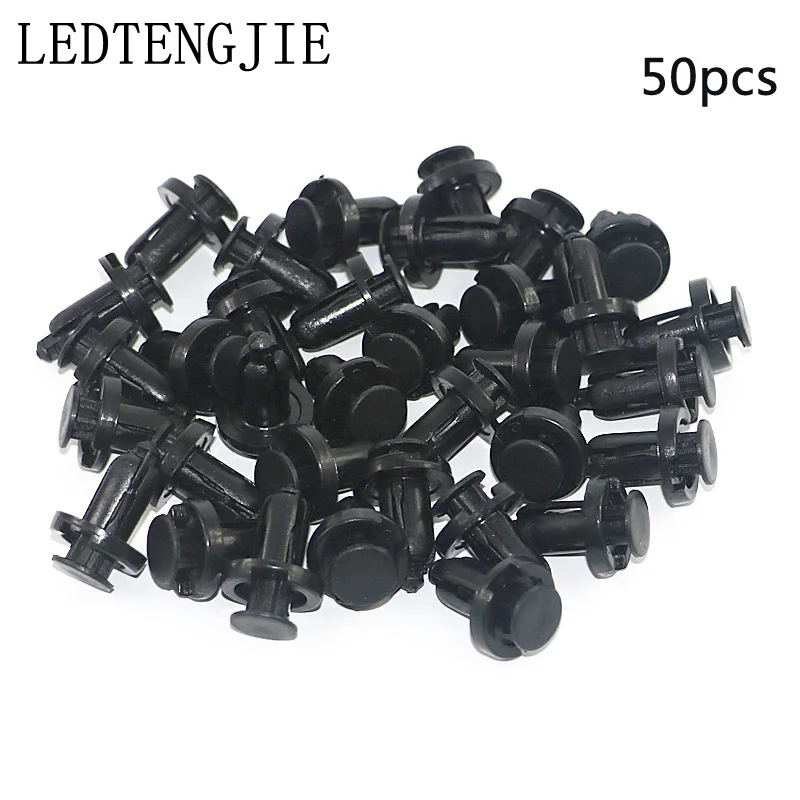 50Pcs Black Plastic Rivet Fastener 10mm Hole Car Styling Bumper Fender Push Type Fascia Retainer Car Clips Part  Car floor