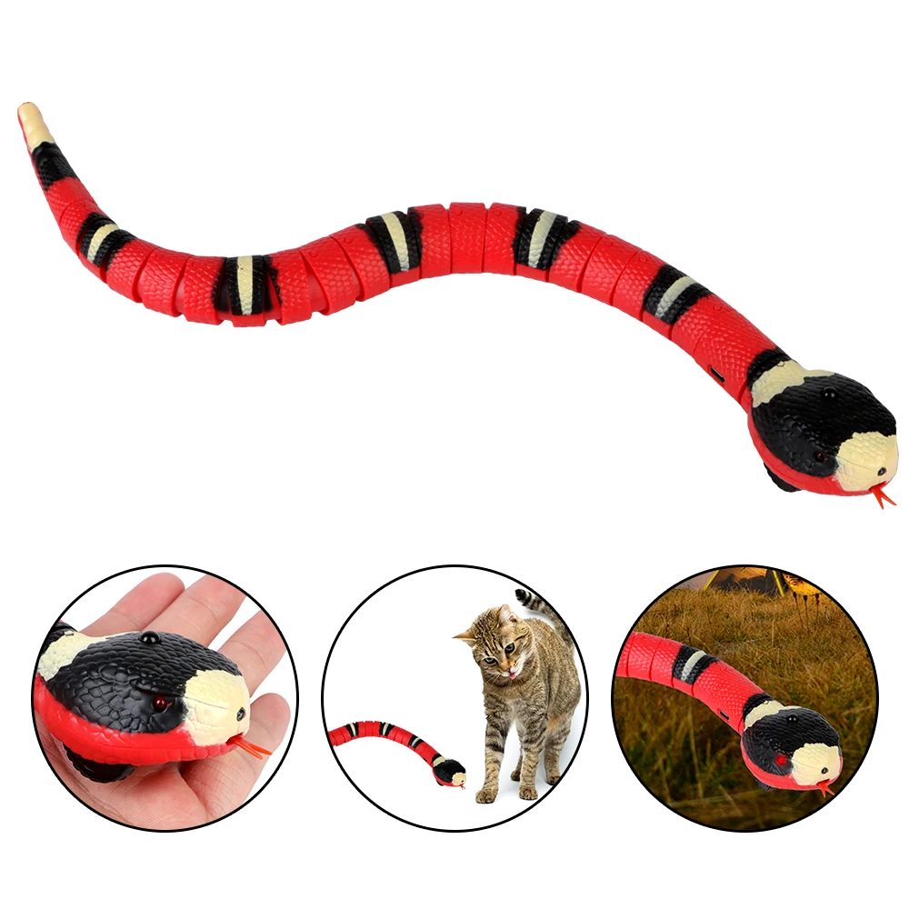 

Electronic Snake Cat Toys Kitten Toy for Dogs Pet Teasering Play Smart Sensing Interactive USB Rechargeable Automatic