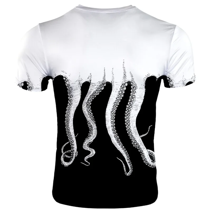 3D Octopus print men's T-shirt summer Harajuku casual sleeve short sleeve T-shirt tea shirt Unisex hip hop T-shirt