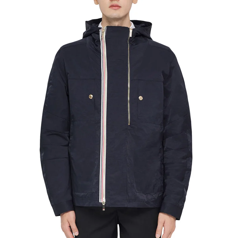 

Мужская повседневная куртка на молнии THOM, однотонная свободная ветровка с капюшоном, модель 2021 TB, весна-осень