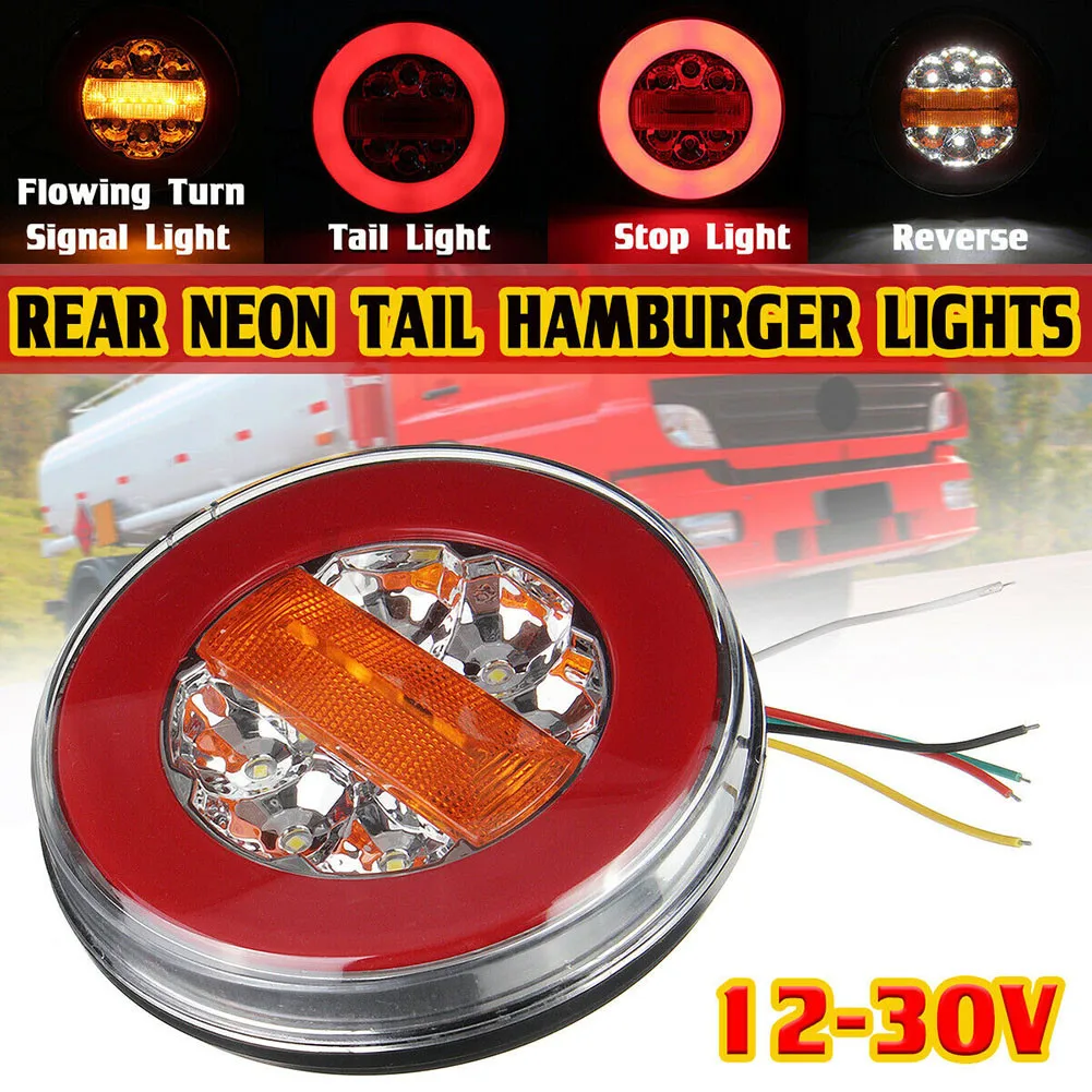 

1PC Car Dynamic Hamburger 43 LED Tail Light Rear Brake Stop Indicator Trailer Truck Flowing Turn Signal Lights