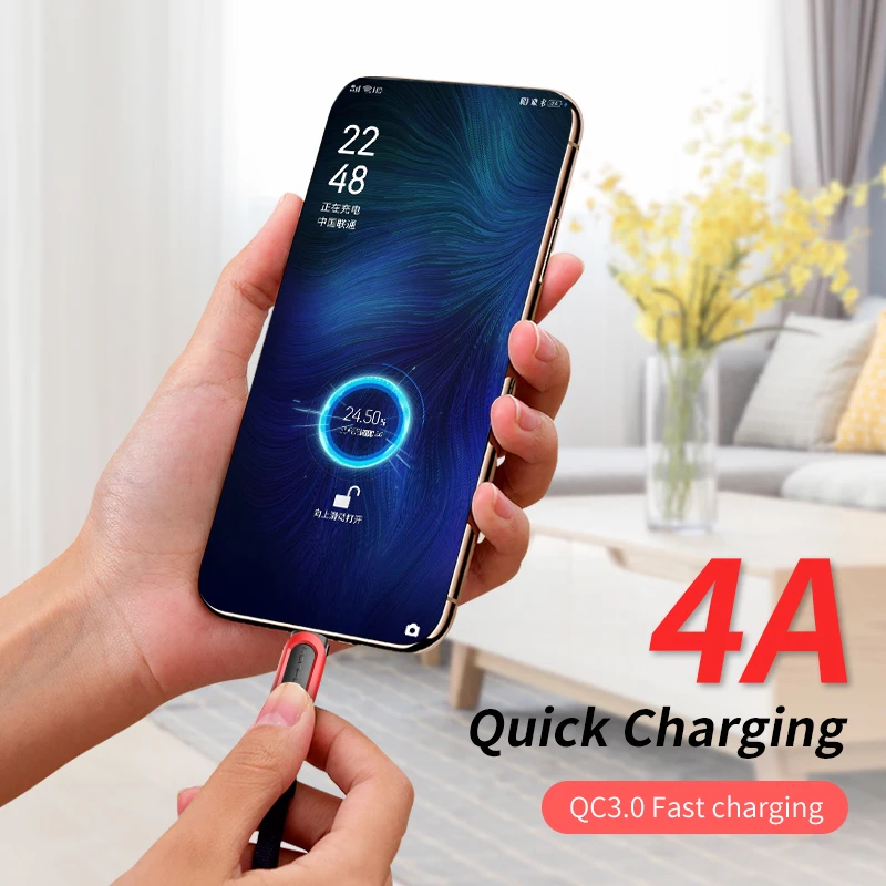 Кабель быстрой зарядки 4A Android мобильный телефон дата шнур Micro быстрая зарядка
