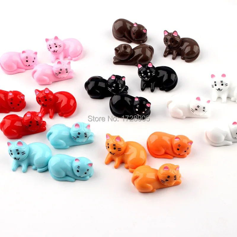 Бусины шармы из слайма милый 3D Кот кабошон смолы кавайное животное Китти 10 шт. для