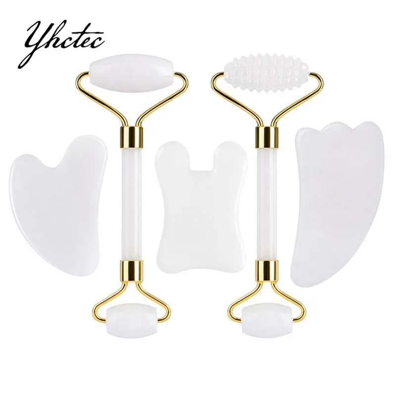 Белый нефрит ролик для массажа лица гуашь скребок гуаша массажер Натуральный