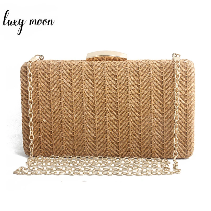 

Straw Bags for Summer Brown Black Beach Bag Women Handbags Ladies Clutch Purses Luxury Evening Clutch Bag sac a main ZD1355