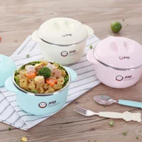 stainless steel childrens complementary food bowl sealed heat insulation baby toddler food bowl handle anti fall child bowl
