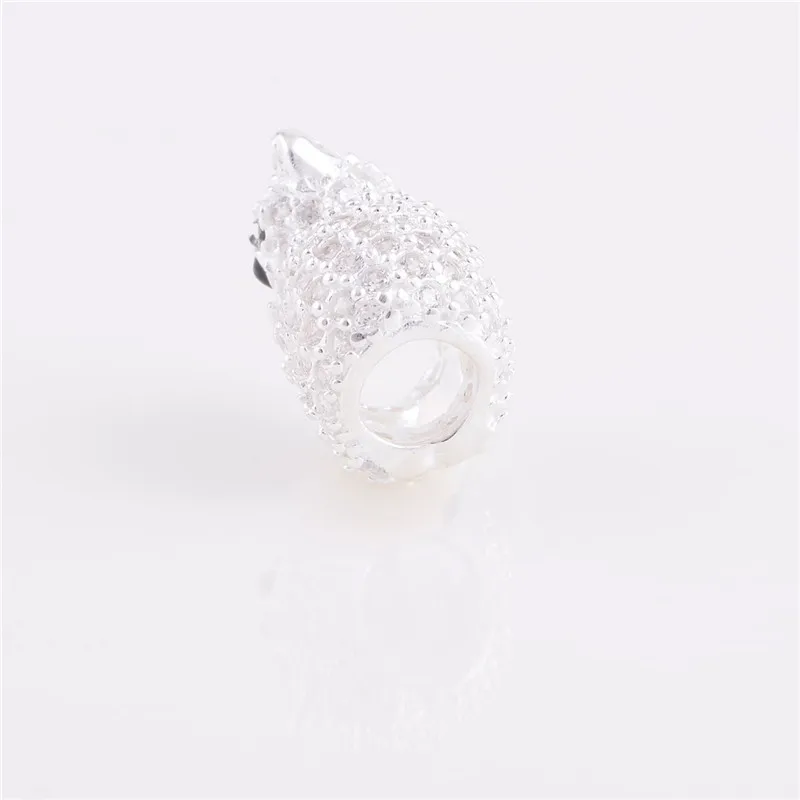 Бусины женские из Серебра Талисманы в виде плюшевого мишки пробы с фианитами 925 |