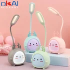 Новая модная Светодиодная настольная лампа с мультяшным оленем и защитой глаз, профессиональный приглушаемый светильник для студентов, энергосберегающий