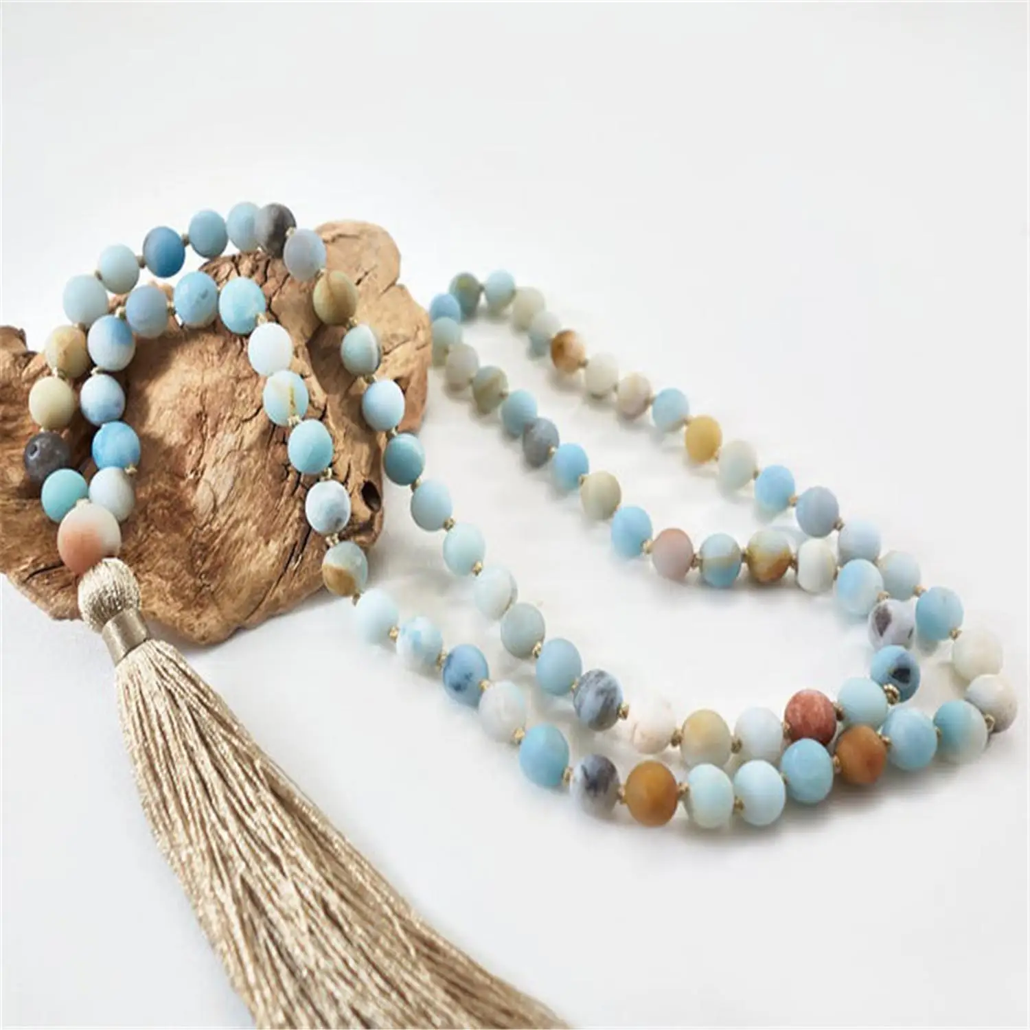 

8 мм матовый цвет Амазонит драгоценный камень 108 бусины Mala ожерелье тибетский буддизм религиозная Йога