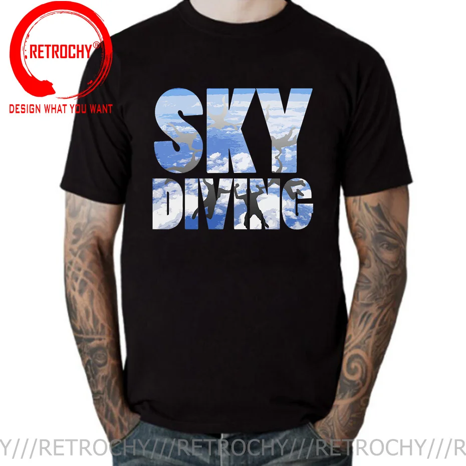 

Funny Skydiving T Shirts Paraglider Sky Diver Tee Shirt Paragliding T-Shirt Parachute Evolution Jumping Hip Hop Sky dive T Shirt