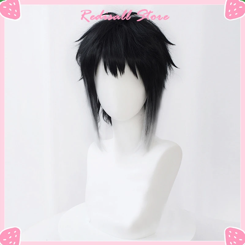 Bungou Stray Dogs Cosplay Akutagawa Ryunosuke Wig Short Gradient Black Gray Temples Heat Resistant Hair Anime Role Play |